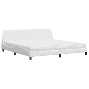 Postel s matrací Dover bílá 200 x 200 cm umělá kůže - obrázek 2
