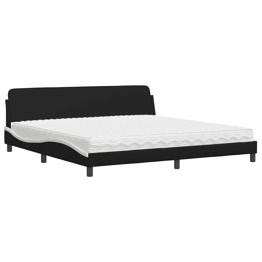 vidaXL Bed met matras "Dover" kunstleer zwart en wit 200x200 cm, foto 3