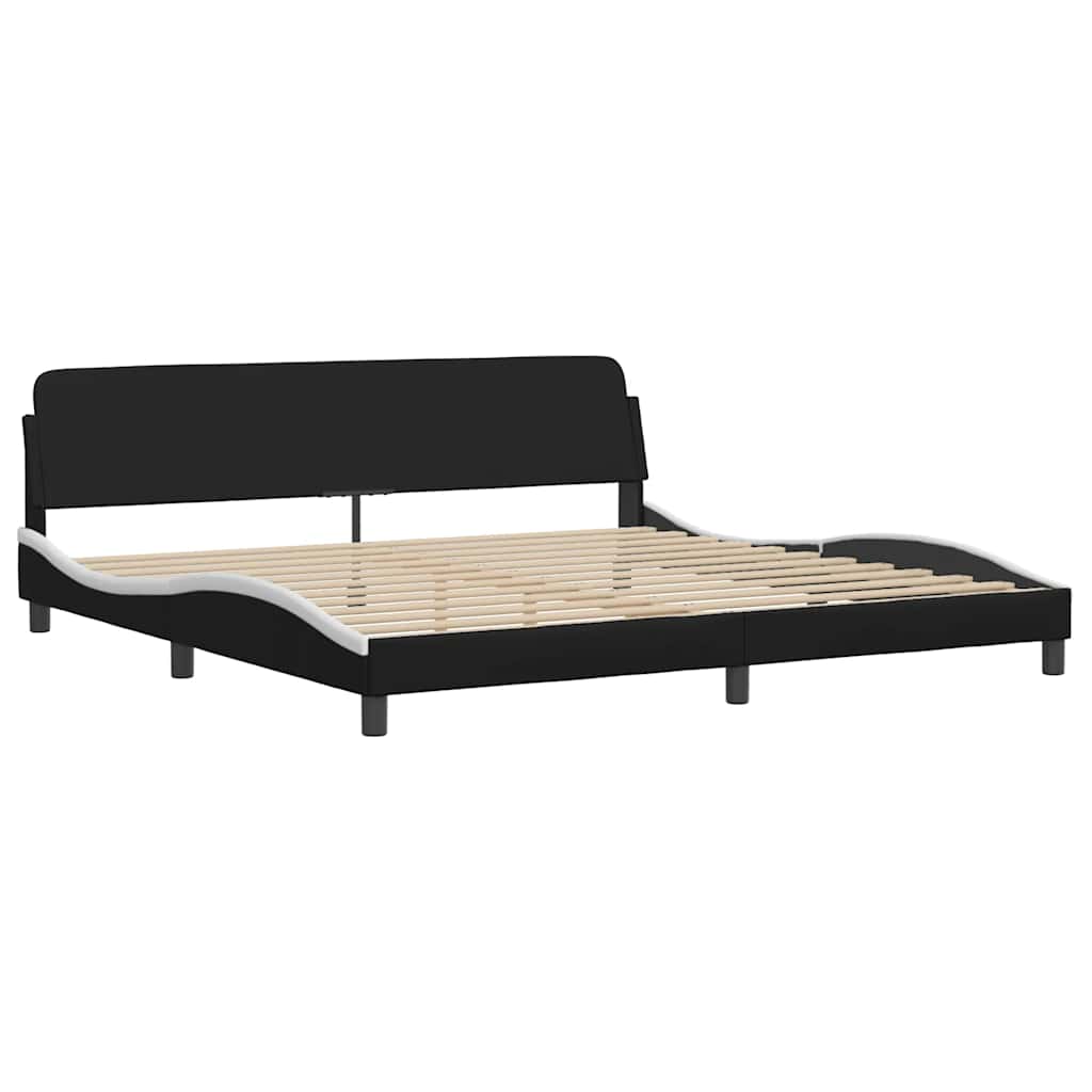 vidaXL Bed met matras "Dover" kunstleer zwart en wit 200x200 cm, foto 4