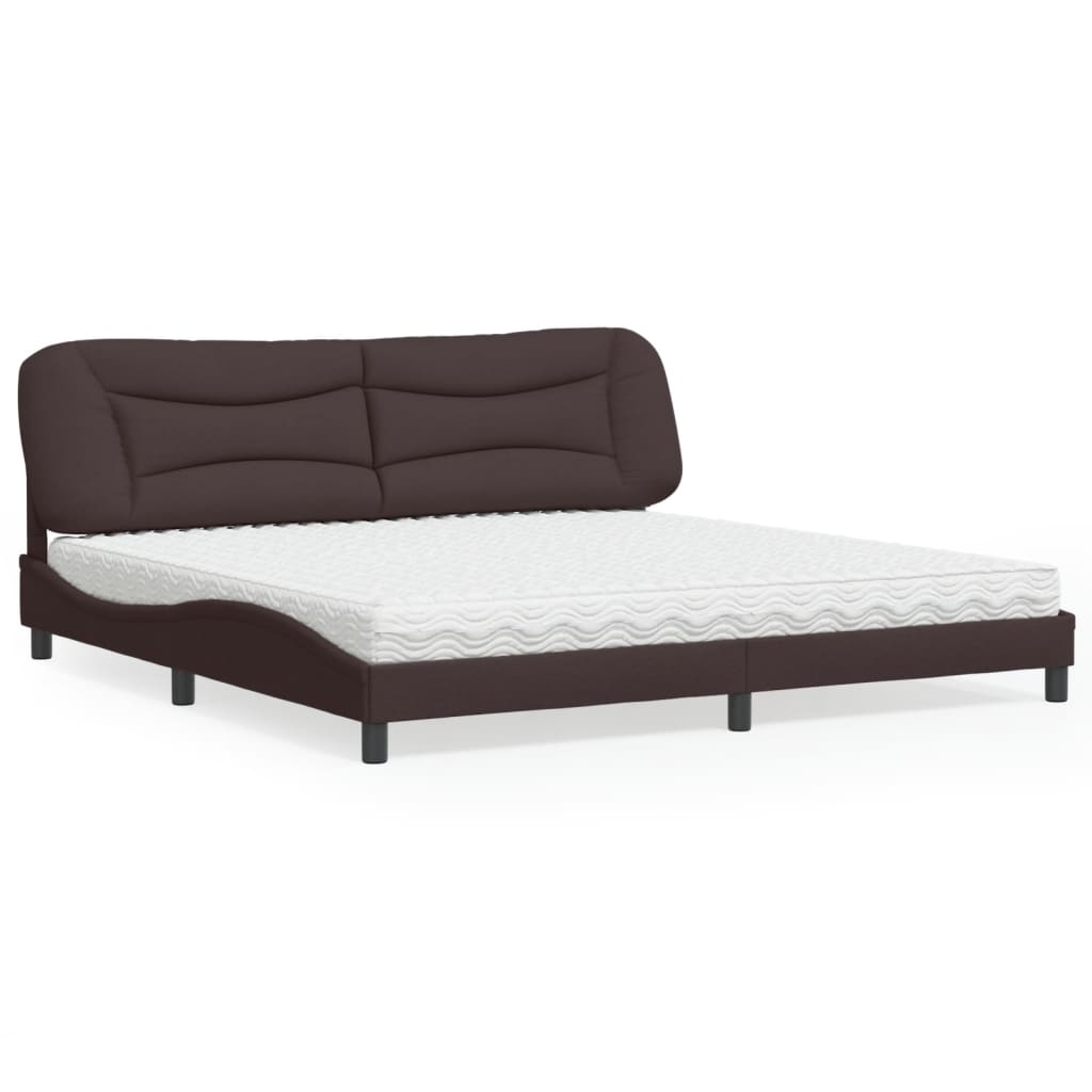 vidaXL Bett mit Matratze "Hvar" Dunkelbraun 200x200 cm Stoff