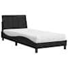 vidaXL voodi madratsiga Hanko, must, 80x200 cm, samet