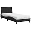vidaXL voodi madratsiga Hanko, must, 90x200 cm, samet