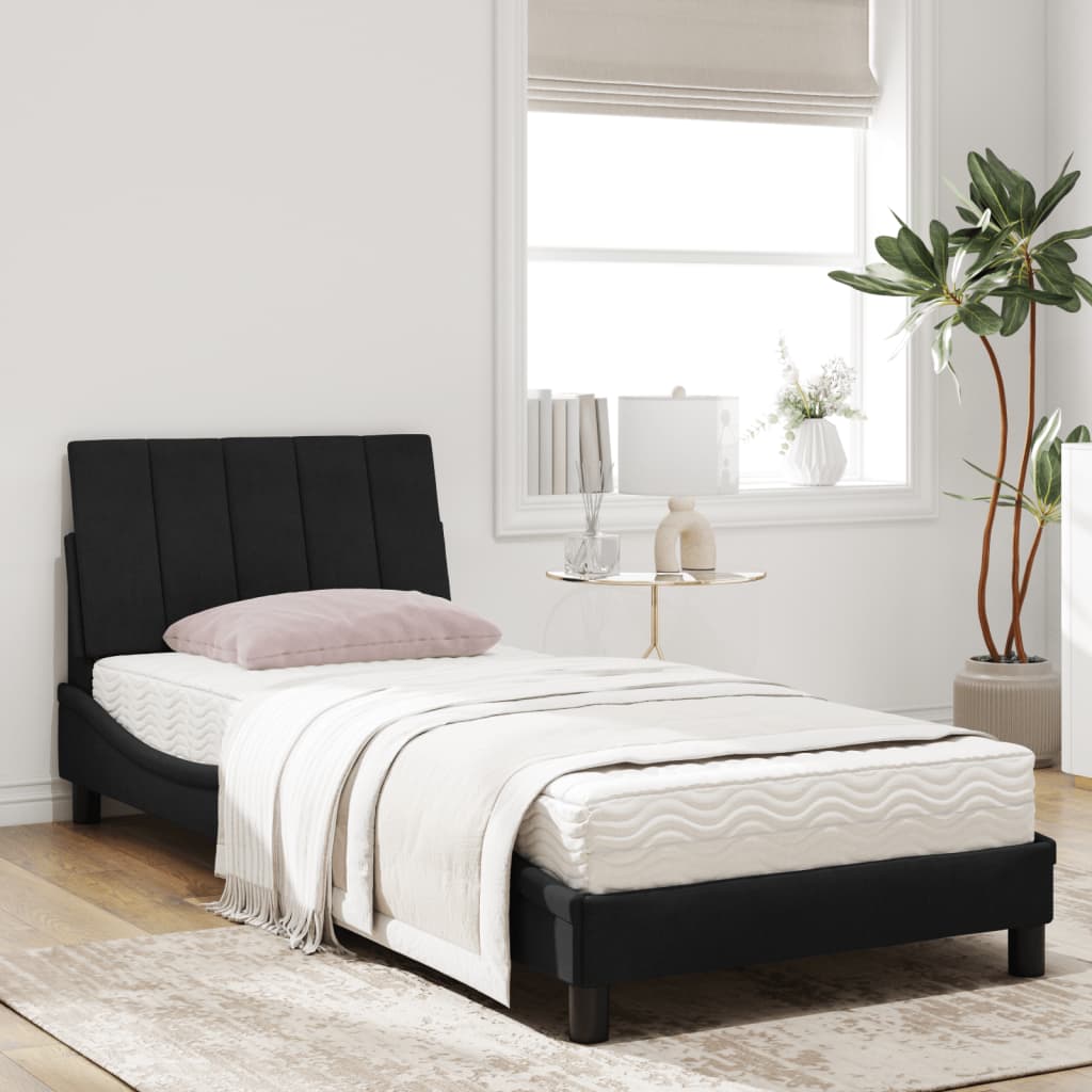 vidaXL Bed met matras "Hanko" fluweel zwart 90x200 cm, foto 2