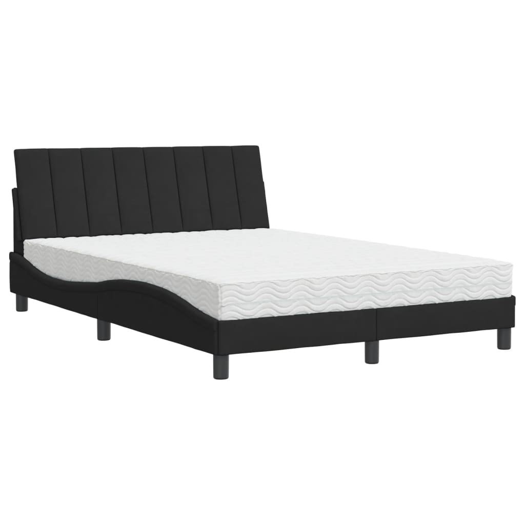 vidaXL Bed met matras "Hanko" fluweel zwart 120x200 cm, foto 3
