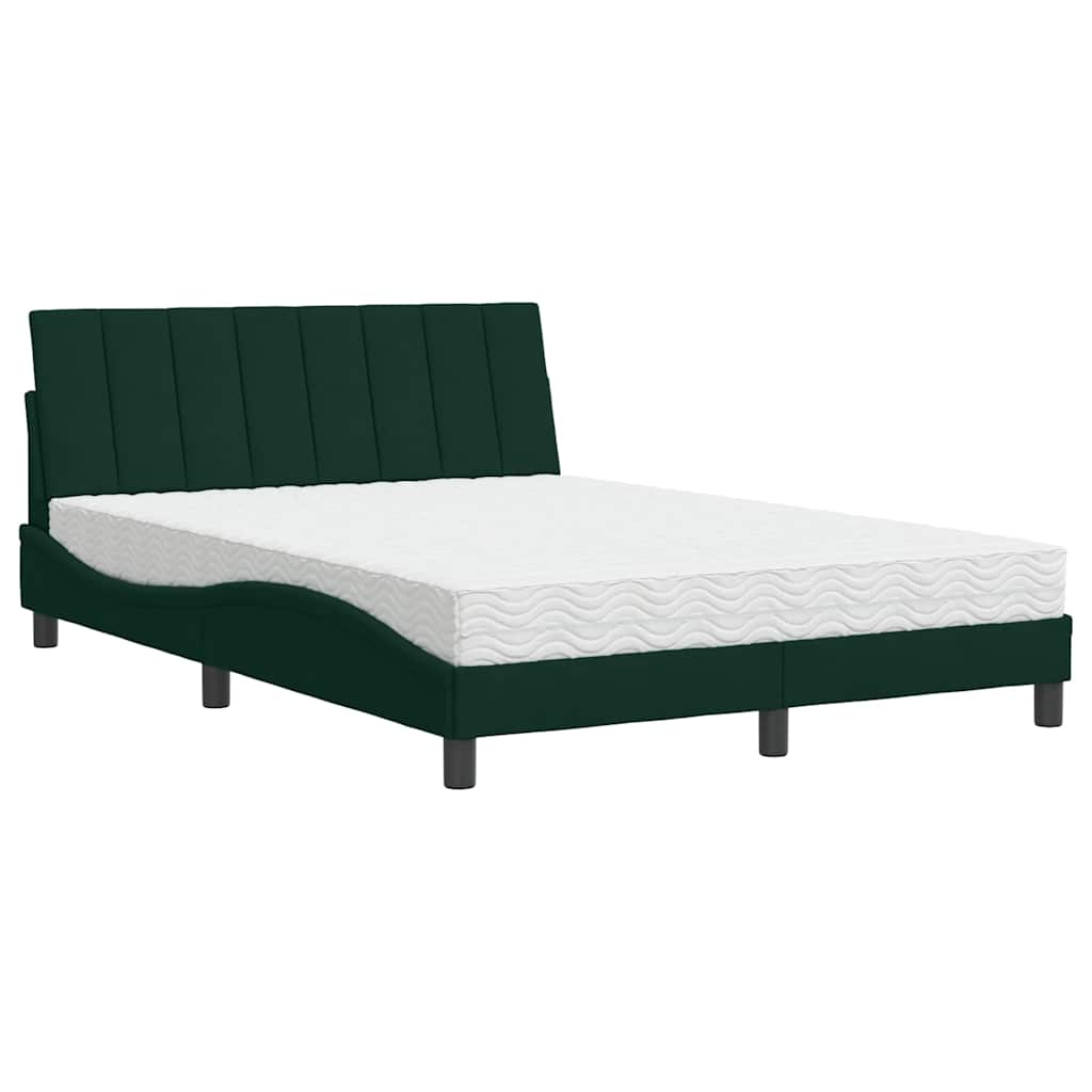 vidaXL Bed met matras "Hanko" fluweel donkergroen 120x200 cm groen, foto 3