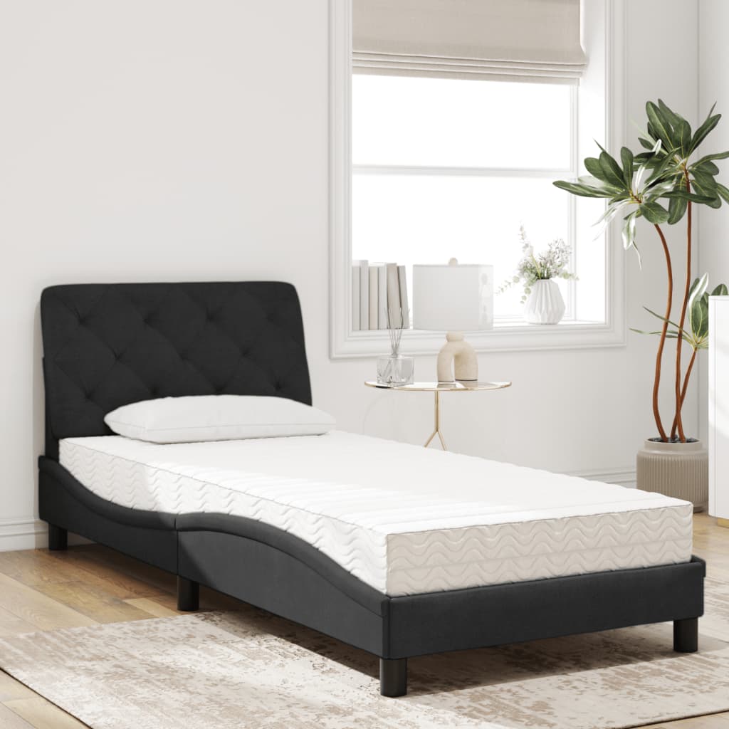 vidaXL Bed met matras fluweel zwart 90x190 cm afbeelding