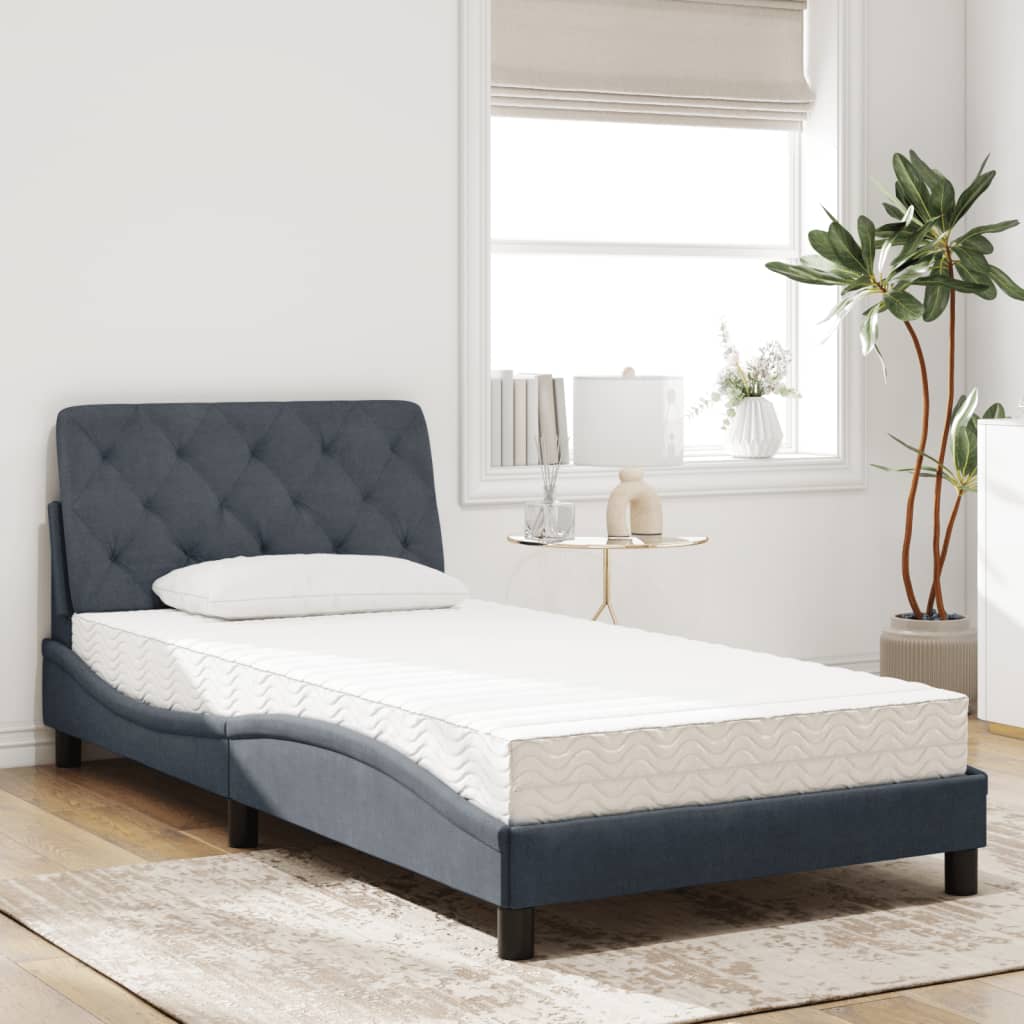 Thumbnail - vidaXL Bett mit Matratze Dunkelgrau 100x200 cm Samt