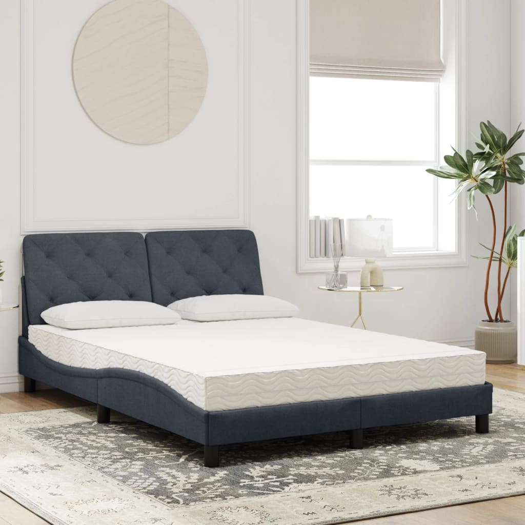 Thumbnail - vidaXL Bett mit Matratze Dunkelgrau 120x200 cm Samt