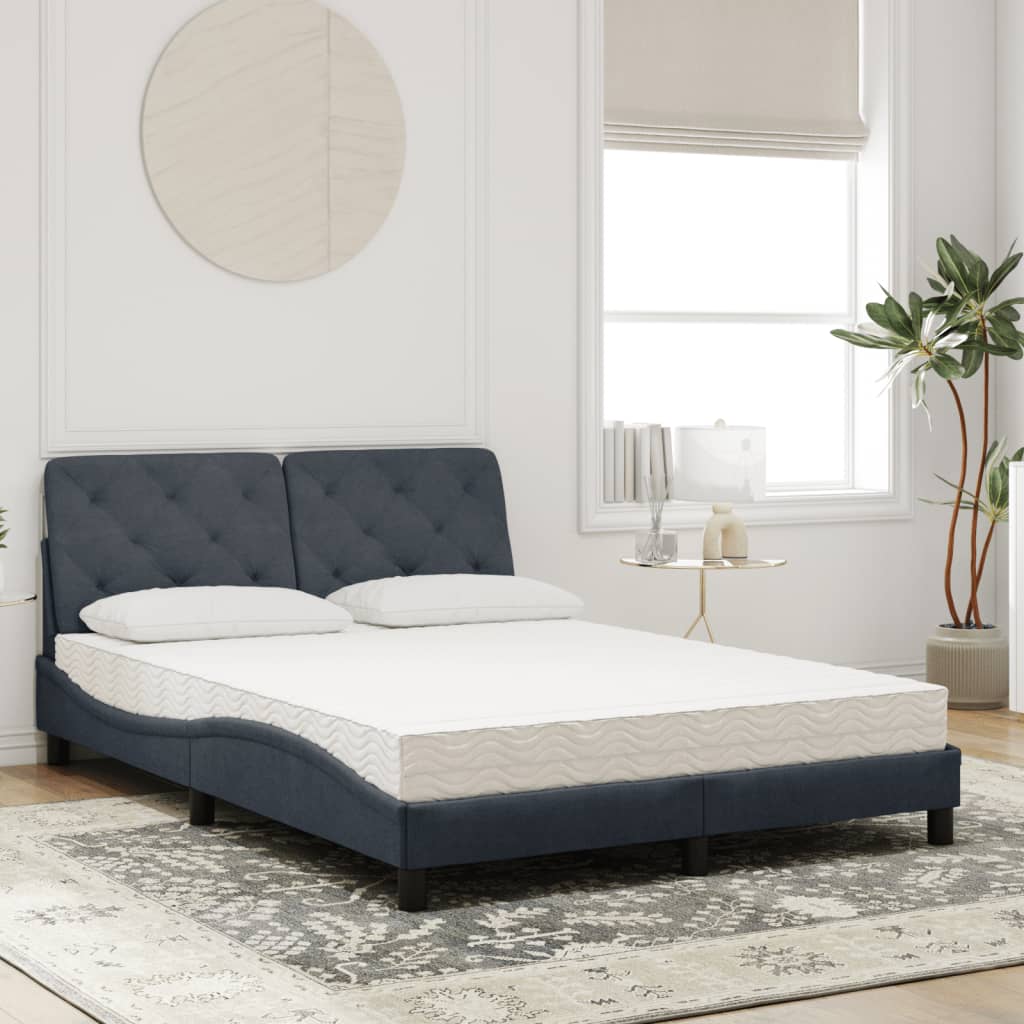vidaXL Bed met matras fluweel donkergrijs 140x190 cm grijs, foto 2