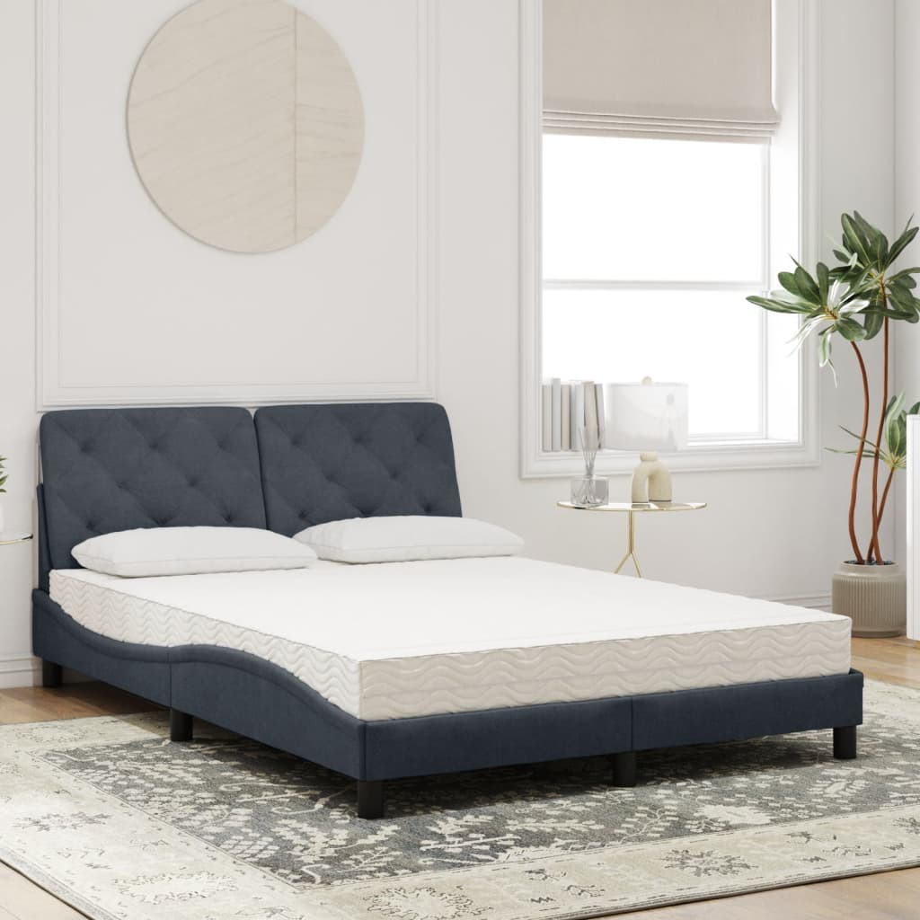 Thumbnail - vidaXL Bett mit Matratze Dunkelgrau 140x200 cm Samt