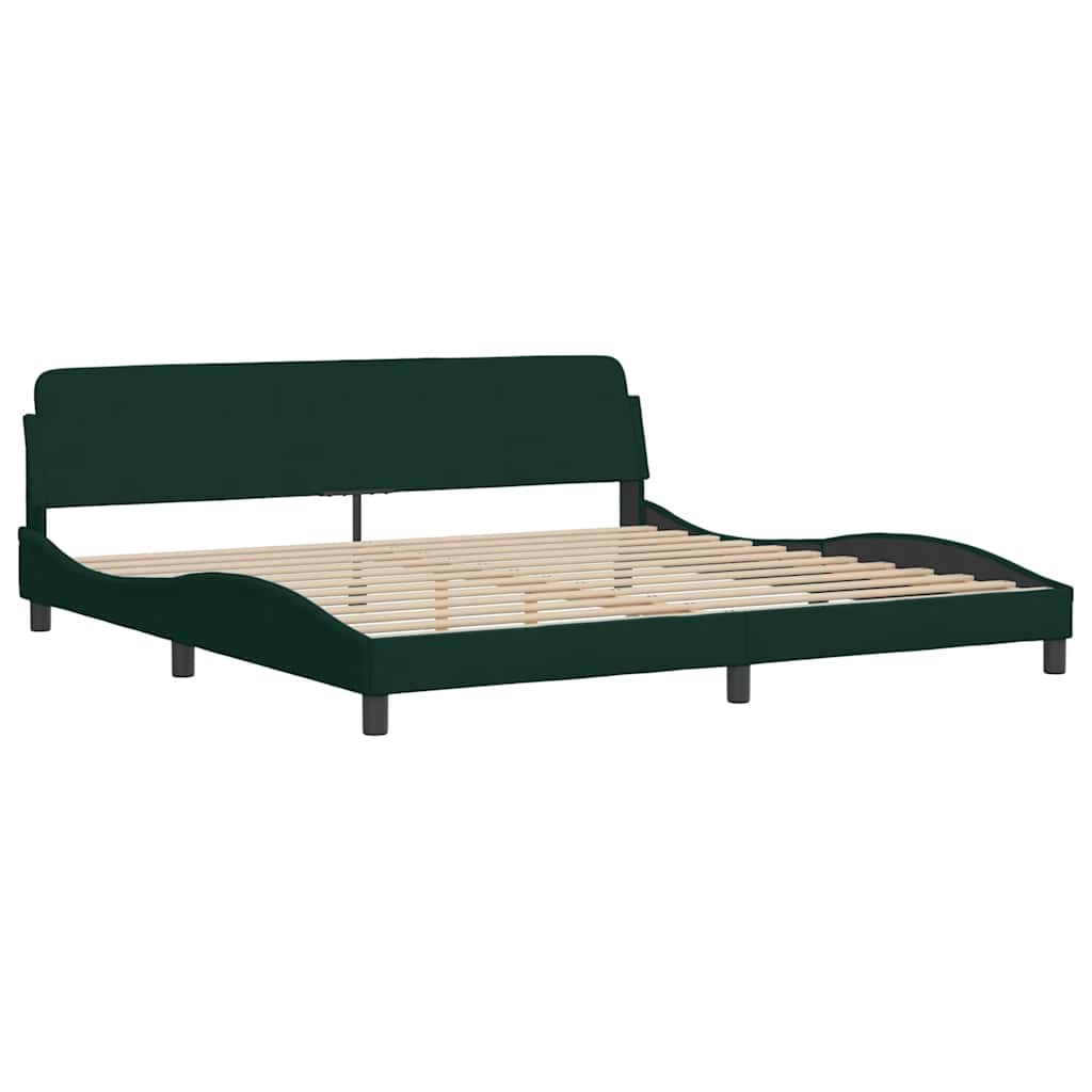 vidaXL Bed met matras fluweel donkergroen 200x200 cm groen, foto 4