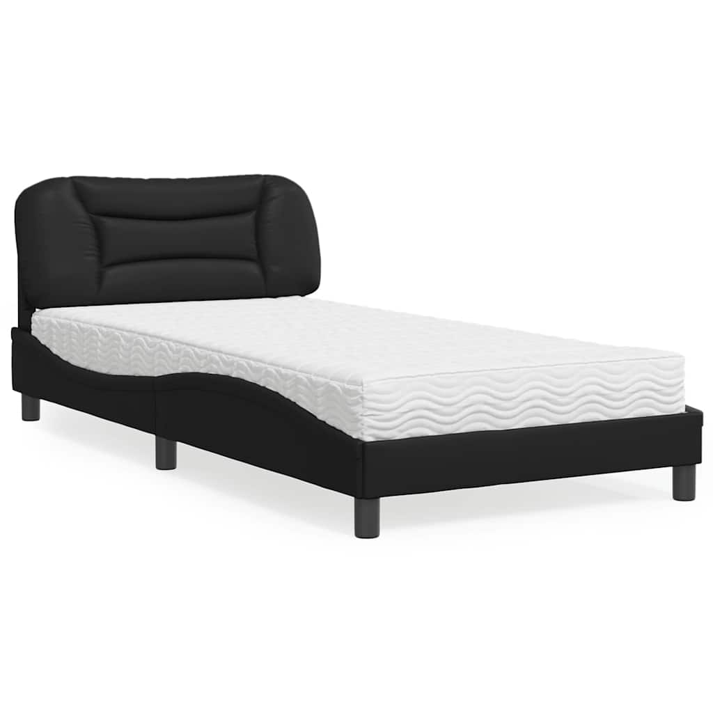 vidaXL seng med madras Hvar 100x200 cm kunstlæder sort
