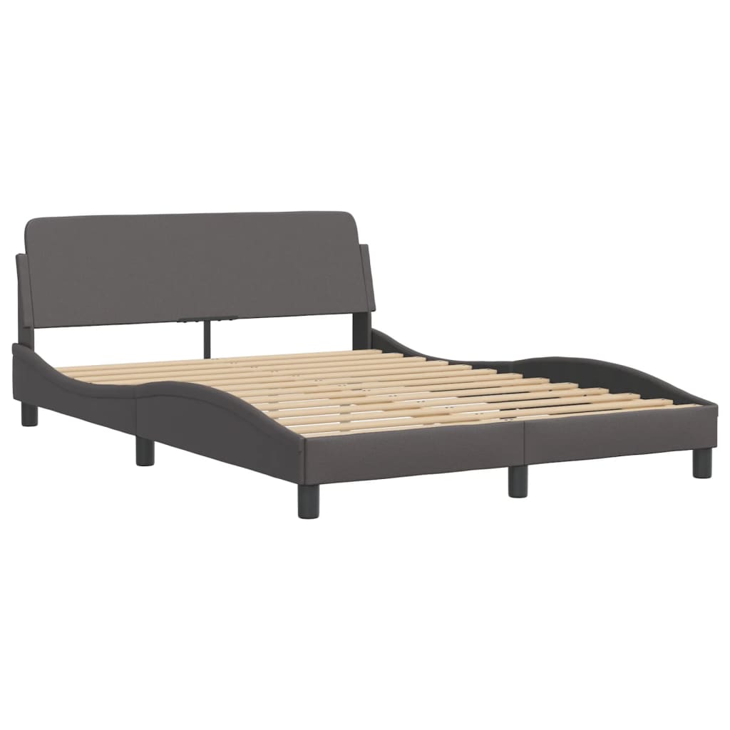 vidaXL Bed met matras "Hvar" kunstleer grijs 120x200 cm, foto 4