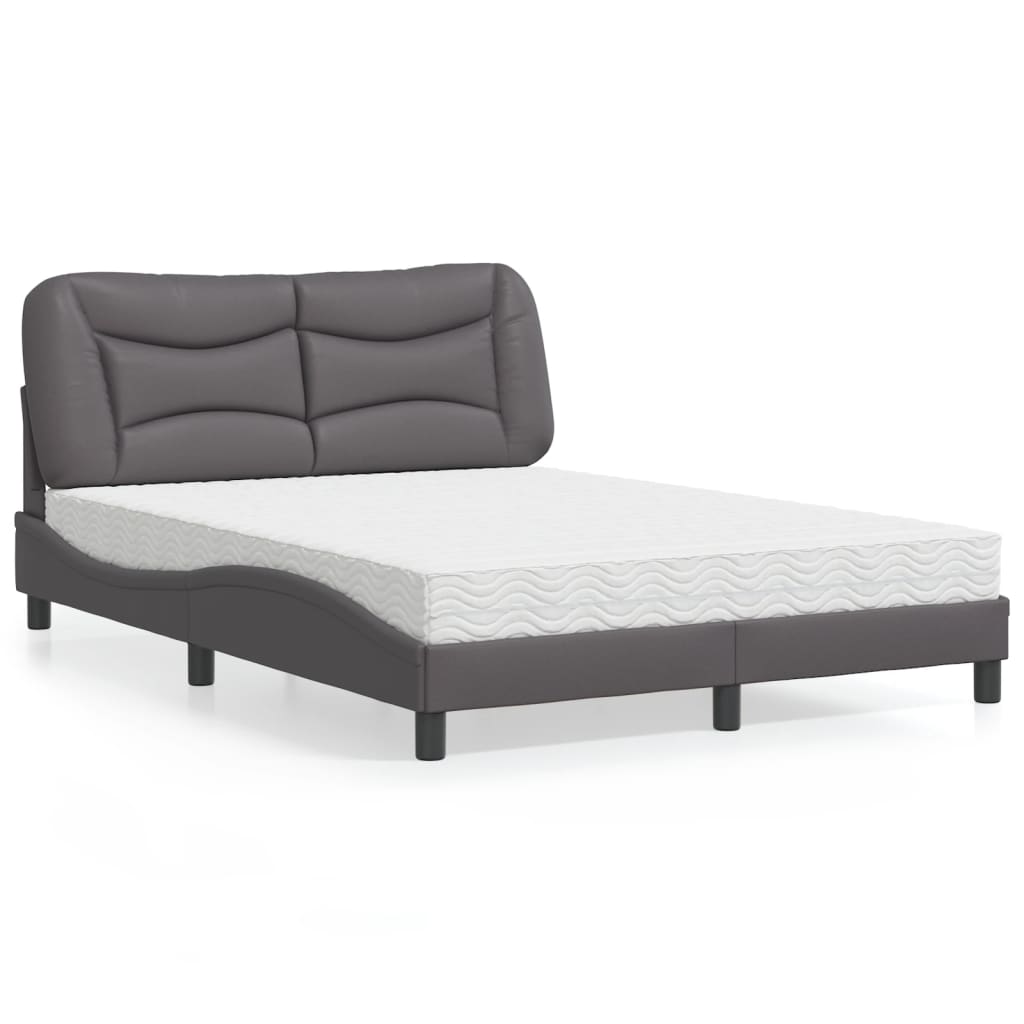 vidaXL seng med madras Hvar 120x200 cm kunstlæder grå