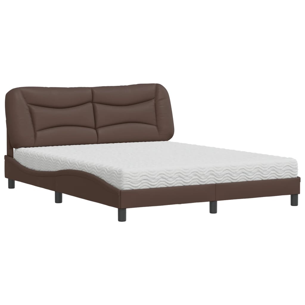 vidaXL Postel s matrací hnědá 160 x 200 cm umělá kůže