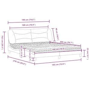 Postel s matrací Hvar bílá a černá 180 x 200 cm umělá kůže - obrázek 12