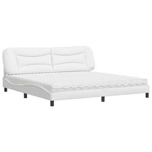 Postel s matrací Hvar bílá 200 x 200 cm umělá kůže - obrázek 2
