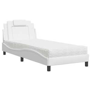 Postel Viana s matrací bílá 80 x 200 cm umělá kůže - obrázek 2