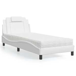 Postel Viana s matrací bílá 80 x 200 cm umělá kůže - obrázek 1
