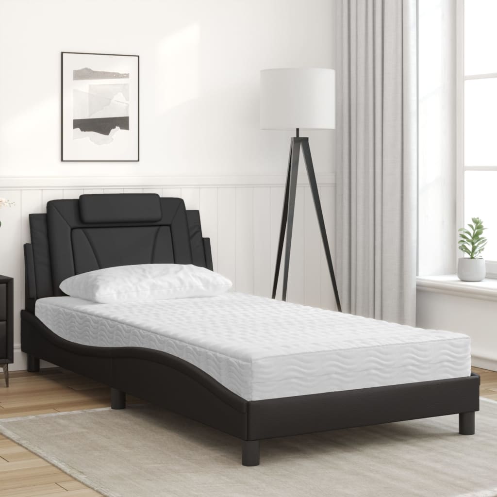Thumbnail - vidaXL Bett "Viana" mit Matratze Schwarz 100x200 cm Kunstleder