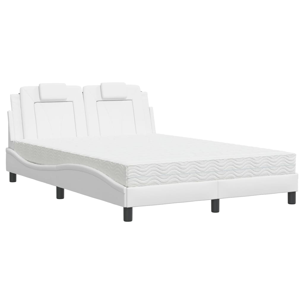 vidaXL Bed "Viana" met matras kunstleer wit 140x190 cm, foto 3