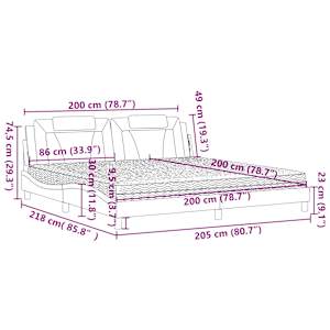 Postel Viana s matrací černá 200 x 200 cm umělá kůže - obrázek 11