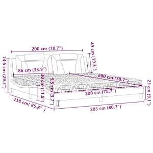 Postel Viana s matrací bílá 200 x 200 cm umělá kůže - obrázek 11