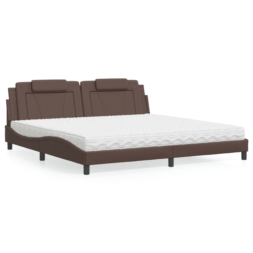 vidaXL Bett "Viana" mit Matratze Braun 200x200 cm Kunstleder