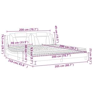 Postel Viana s matrací černá a bílá 200 x 200 cm umělá kůže - obrázek 12