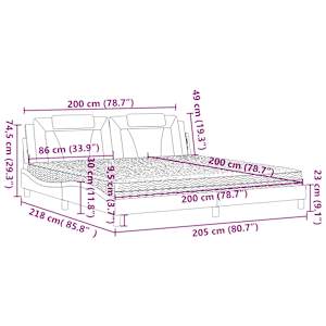 Postel Viana s matrací bílá a černá 200 x 200 cm umělá kůže - obrázek 12
