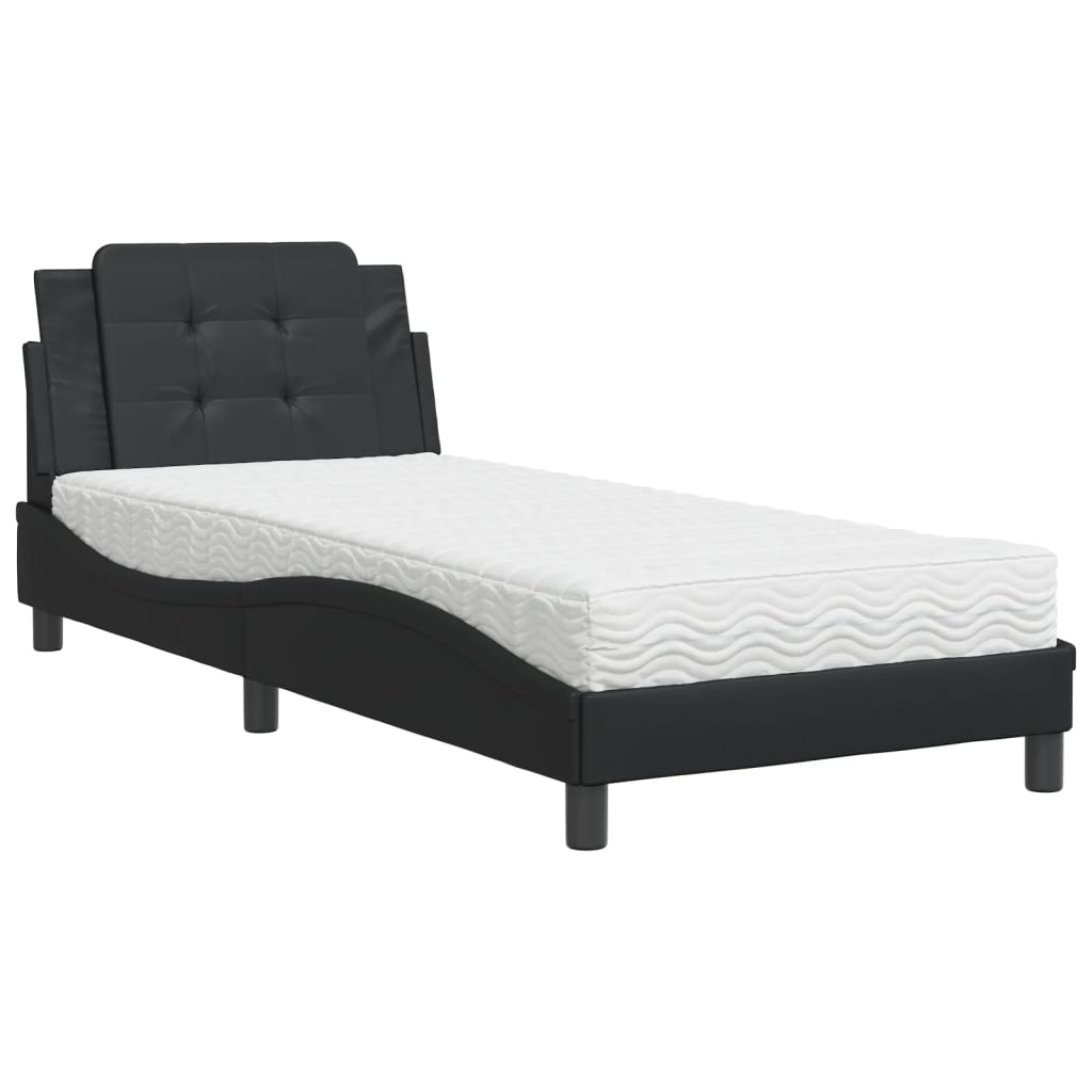 vidaXL Bed met matras Zadar kunstleer zwart 80x200 cm, foto 3