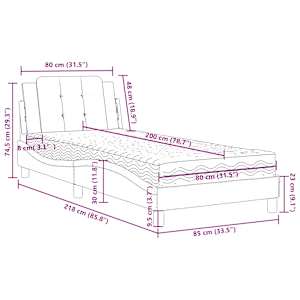 Rám postele bez matrace Zadar šedá 80 x 200 cm umělá kůže - obrázek 11
