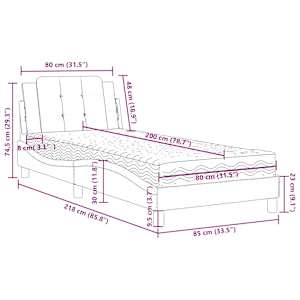 Rám postele bez matrace Zadar cappuccino 80 x 200 cm umělá kůže - obrázek 11