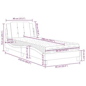 Rám postele bez matrace Zadar černá a bílá 80 x 200 cm umělá kůže - obrázek 11