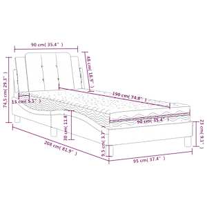 Rám postele bez matrace Zadar černá 90 x 190 cm umělá kůže - obrázek 11