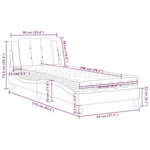 Rám postele bez matrace Zadar černá 90 x 200 cm umělá kůže - obrázek 11