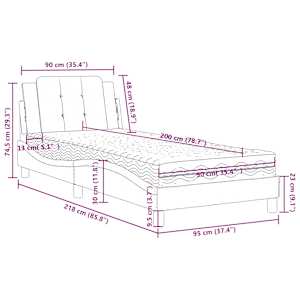 Rám postele bez matrace Zadar bílá 90 x 200 cm umělá kůže - obrázek 11