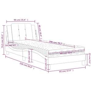 Rám postele bez matrace Zadar šedá 90 x 200 cm umělá kůže - obrázek 11