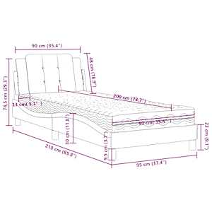 Rám postele bez matrace Zadar cappuccino 90 x 200 cm umělá kůže - obrázek 11