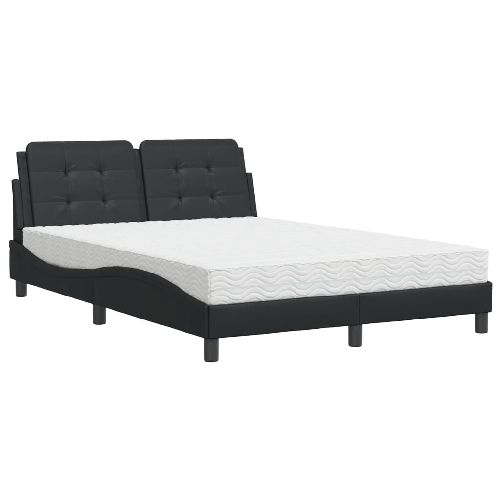 vidaXL Bed met matras Zadar kunstleer zwart 120x200 cm, foto 3