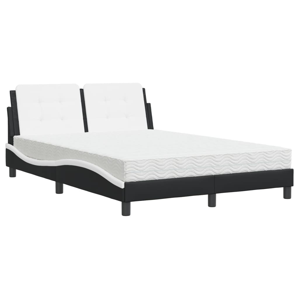 vidaXL Bed met matras Zadar kunstleer zwart en wit 120x200 cm, foto 3