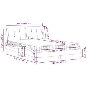 Rám postele bez matrace Zadar cappuccino 140 x 190 cm umělá kůže - obrázek 11