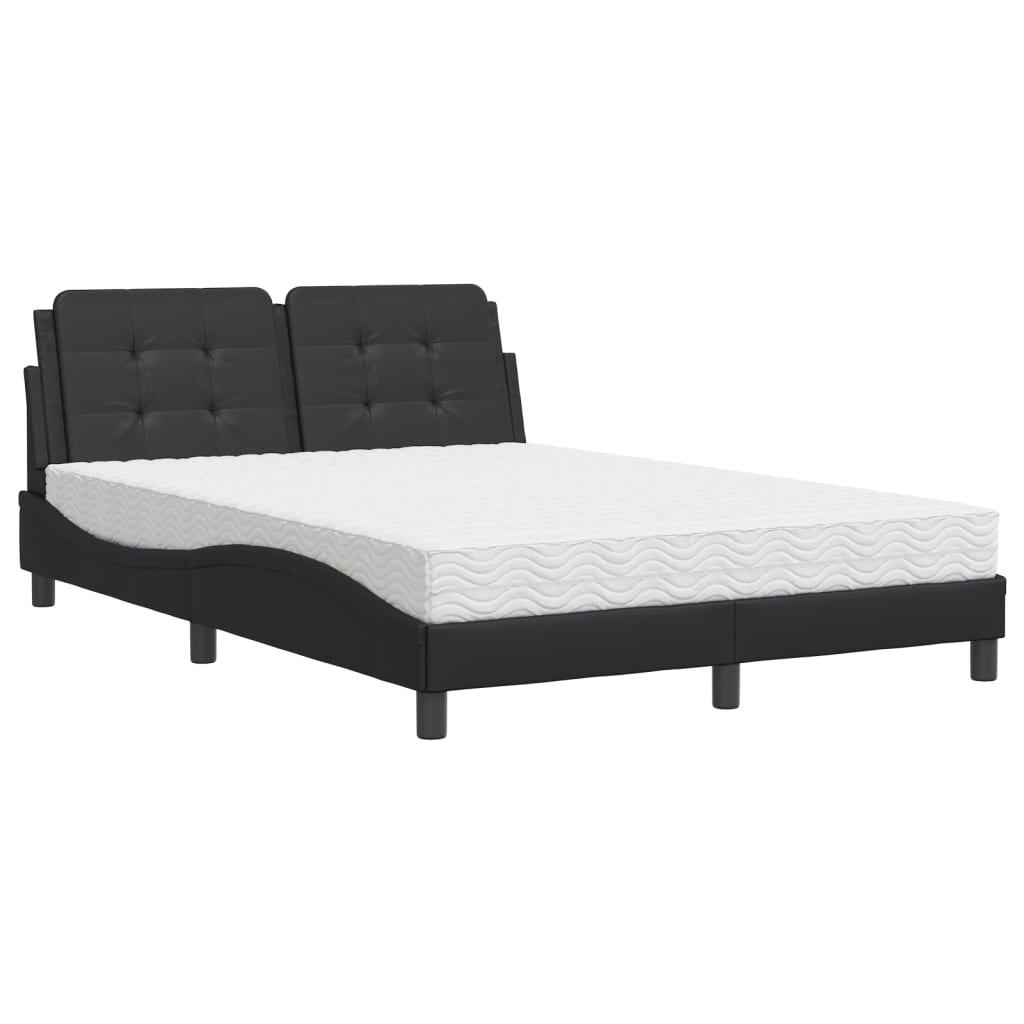 vidaXL Bed met matras Zadar kunstleer zwart 140x200 cm, foto 3
