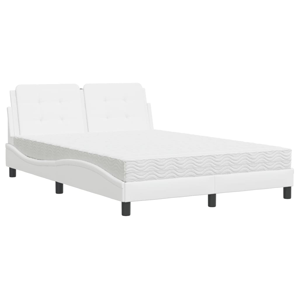 vidaXL Bed met matras Zadar kunstleer wit 140x200 cm, foto 3