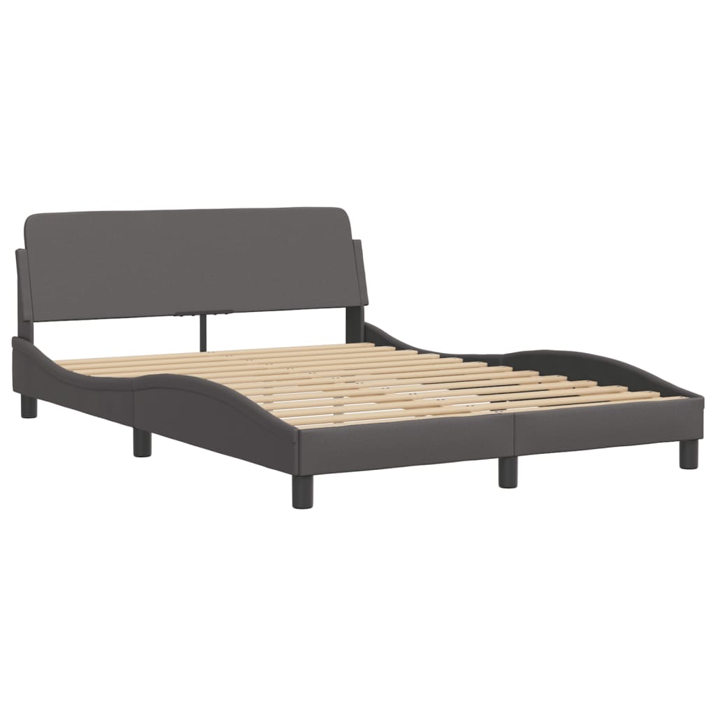 vidaXL Bed met matras Zadar kunstleer grijs 140x200 cm, foto 4