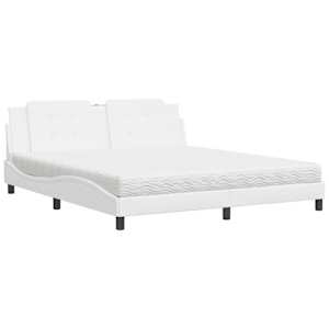 Postel s matrací Zadar bílá 180 x 200 cm umělá kůže - obrázek 2
