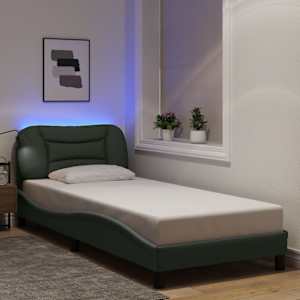 Rám postele s LED bez matrace Hvar Tmavě šedá 80x200 cm Látka - obrázek 1