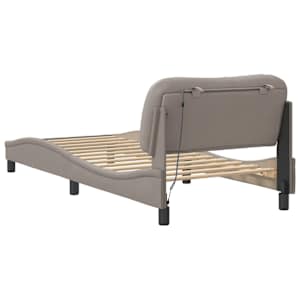 Rám postele s LED bez matrace Hvar Taupe 80x200 cm Látka - obrázek 9