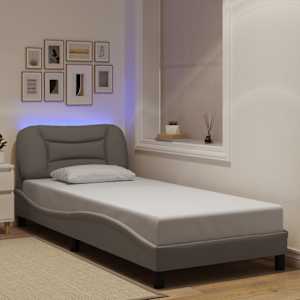 Posteljni okvir z LED brez vzmetnice Hvar Taupe 80x200 cm Tkanina