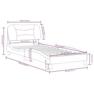 Rám postele s LED bez matrace Hvar Taupe 90x200 cm Látka - obrázek 16